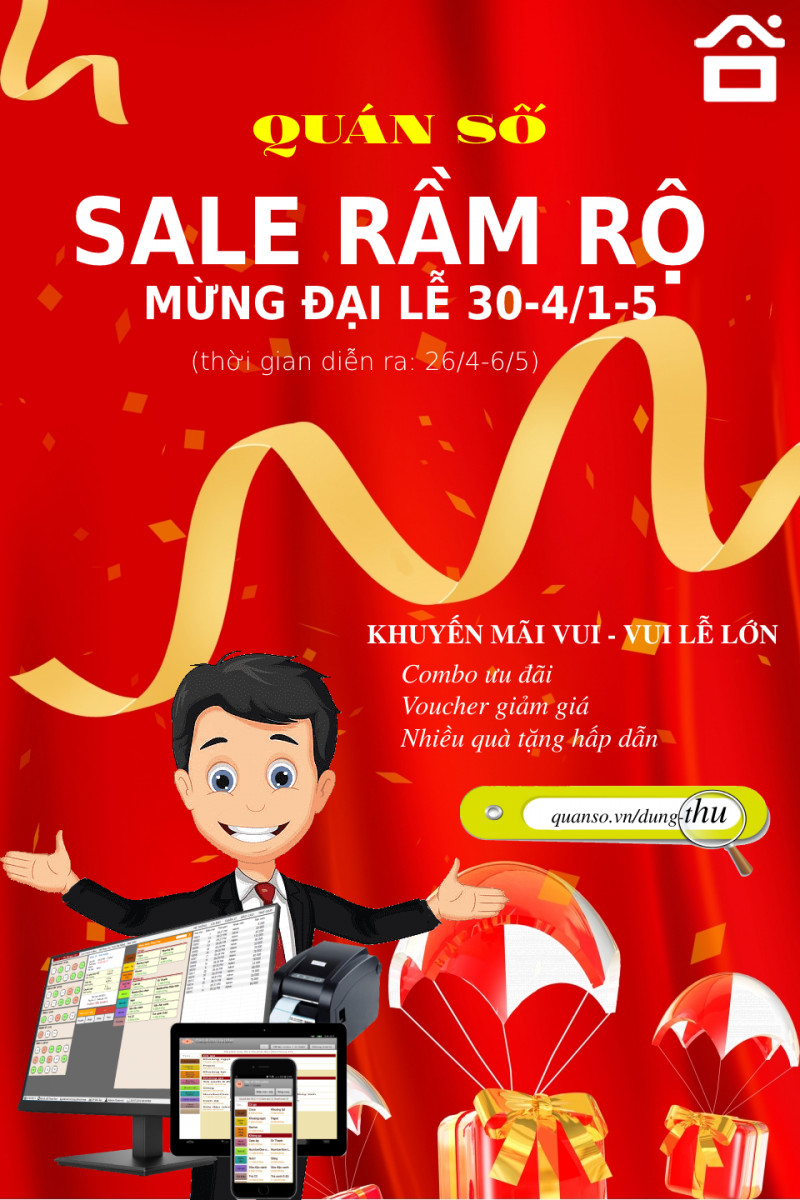 SALE “RẦM RỘ” MỪNG ĐẠI LỄ 30/4-1/5 TẠI CÔNG TY TNHH GIẢI PHÁP QUÁN SỐ