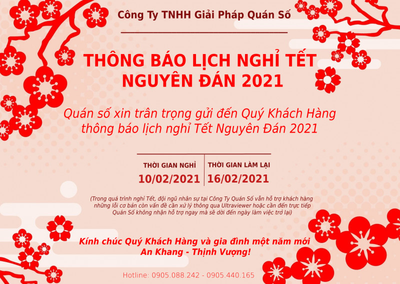 THÔNG BÁO LỊCH NGHỈ TẾT NGUYÊN ĐÁN 2021